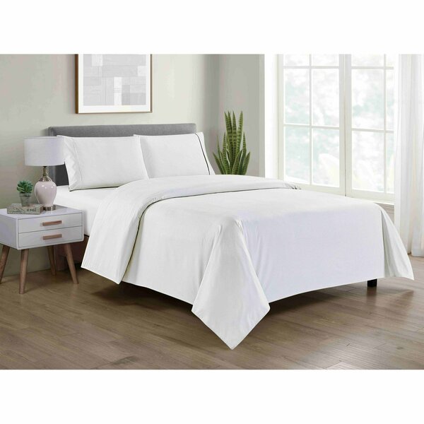 Bamboo Comfort Bamboo 4 Piece Luxury Chevron Embossed Sheet Set - King - Chevron Embossed - White 1302KGWH